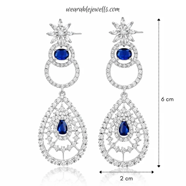 Ankita Lokhande Inspired Premium American Diamond Set  - Blue