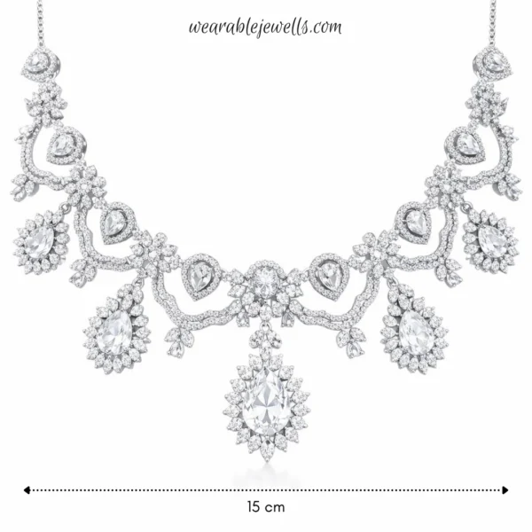 Anam 2.O American Diamond Necklace Set - White