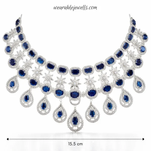 Ankita Lokhande Inspired Premium American Diamond Set  - Blue