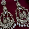Burj Khalifa Premium Statement Chandbali - White