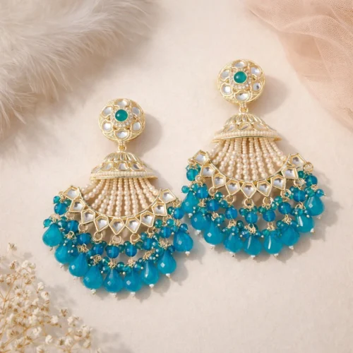 Moksh Sphere Pakistani Earring - Blue