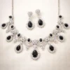 Anam 2.O American Diamond Necklace Set - Black