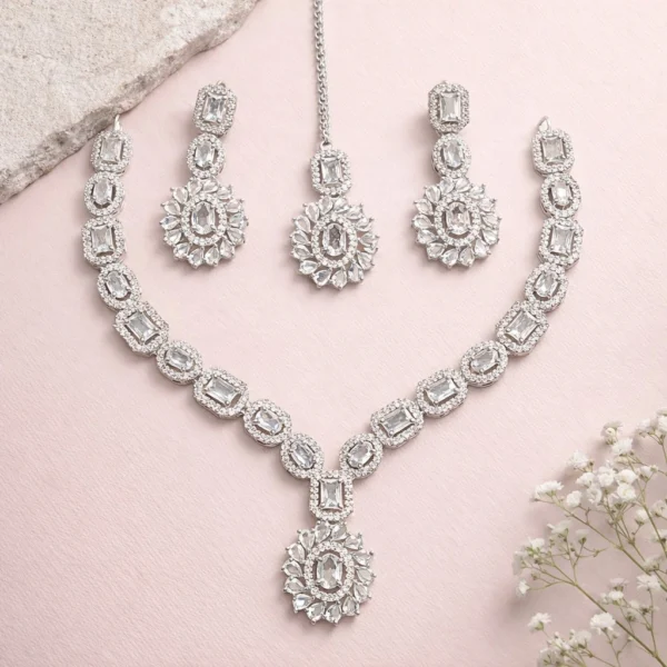 Isabelle Premium American Diamond Set - White