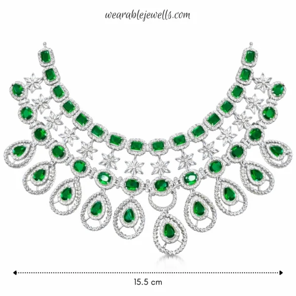 Ankita Lokhande Inspired Premium American Diamond Set  - Green