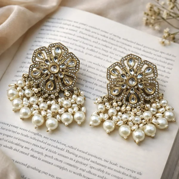 Mansi Premium Minimal Earring - White