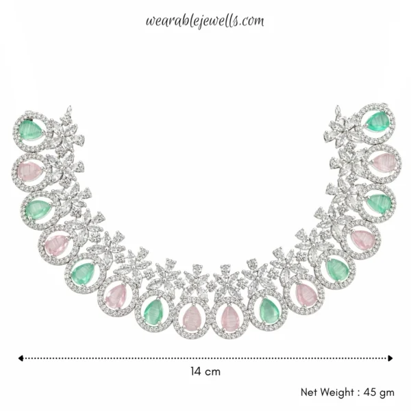 Evelyn Premium American Diamond Set - Pastel