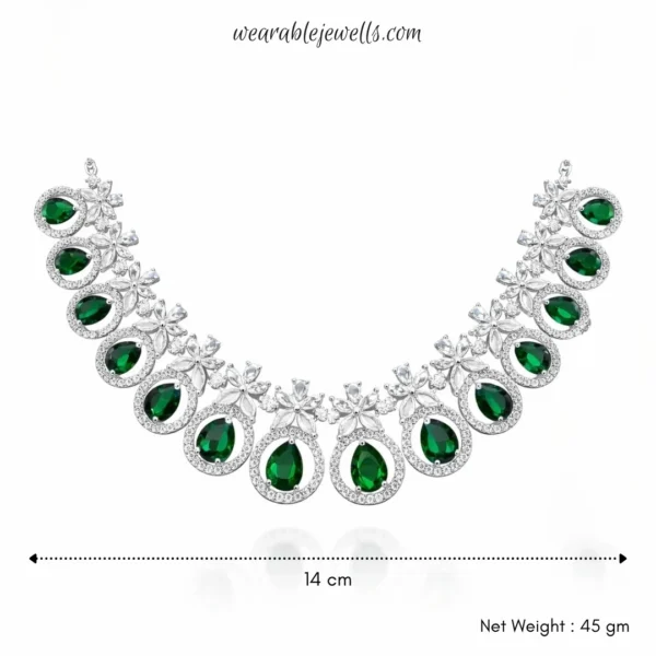 Evelyn Premium American Diamond Set - Green