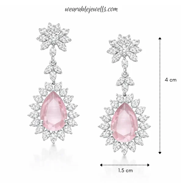 Anam 2.O American Diamond Necklace Set - Pink
