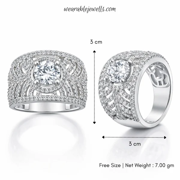 Olivia American Diamond Ring - Free Size