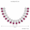 Evelyn Premium American Diamond Set - Ruby