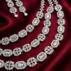 Humaira Premium 3 Layer American Diamond Set - White