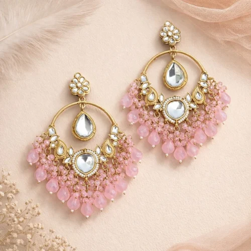 Aamna Bollywood Inspired Chandbali - Pink