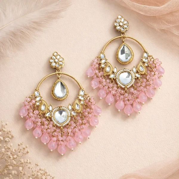 Aamna Bollywood Inspired Chandbali - Pink
