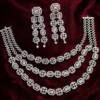 Humaira Premium 3 Layer American Diamond Set - White