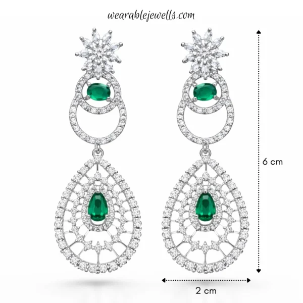Ankita Lokhande Inspired Premium American Diamond Set  - Green