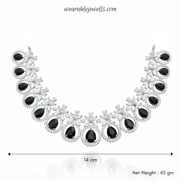 Evelyn Premium American Diamond Set - Black