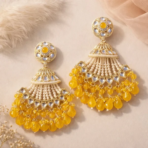 8405d35f-1e10-4d12-b7b3-48586c190f37 Moksh Sphere Pakistani Earring - Yellow