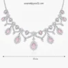 Anam 2.O American Diamond Necklace Set - Pink