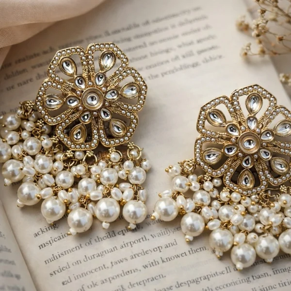 Mansi Premium Minimal Earring - White