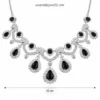 Anam 2.O American Diamond Necklace Set - Black