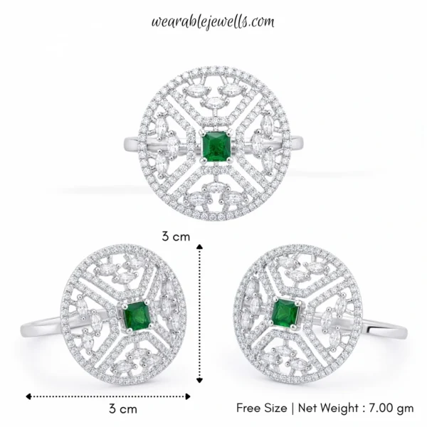 Eva Green American Diamond Ring - Free Size