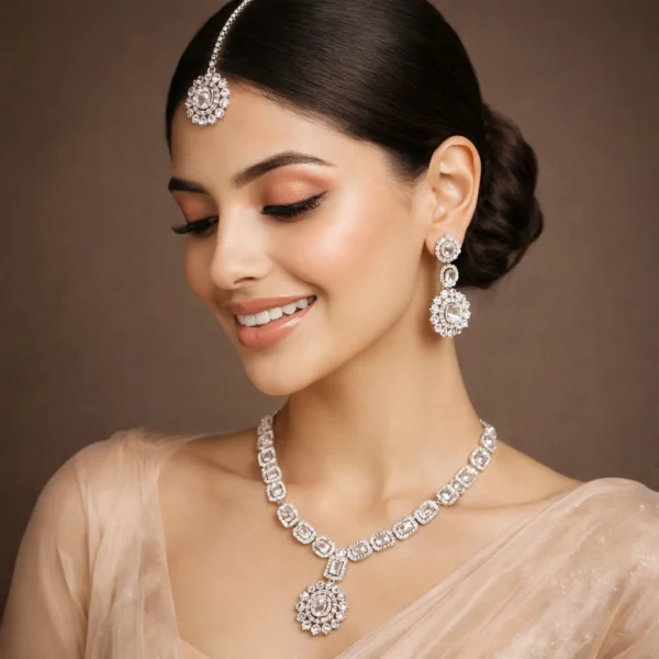 Isabelle Premium American Diamond Set - White