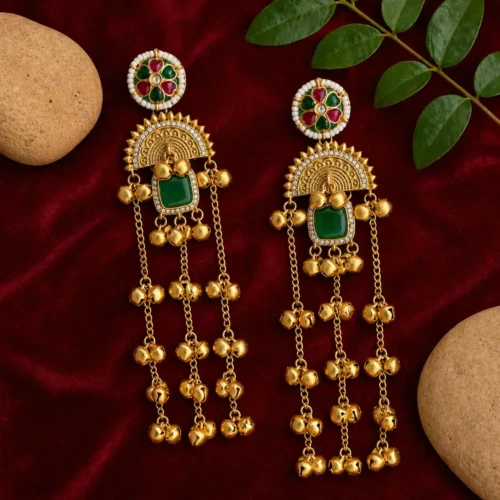 Sadhna Premiun Kashmiri With Monalisa Stone and Pachi Kundan - Multi
