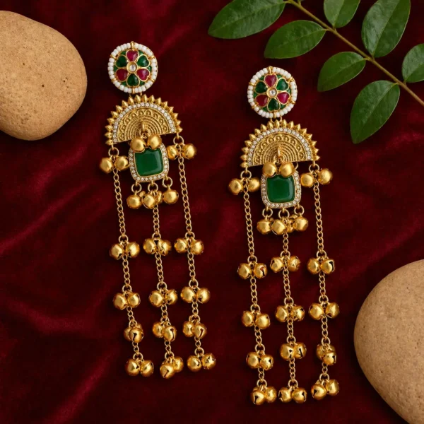 Sadhna Premiun Kashmiri With Monalisa Stone and Pachi Kundan - Multi