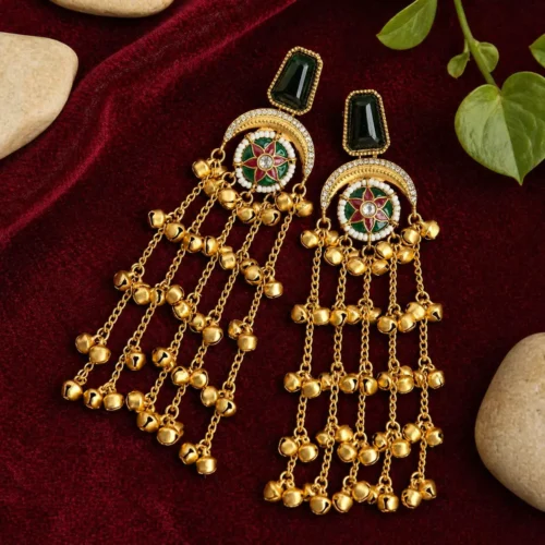 Shivani Kashmiri With Moissanite Stone with Pachi Kundan - Multi