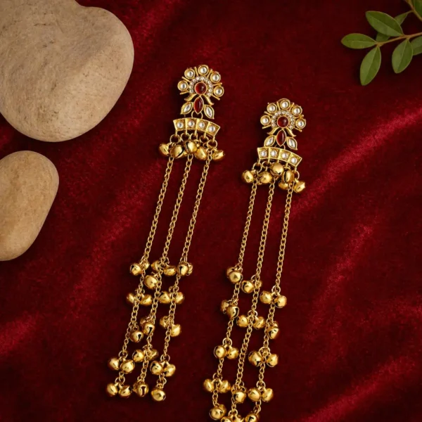 Tina Premium Brass With Moissanite Stone - Ruby