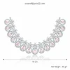 Evelyn Premium American Diamond Set - Pink