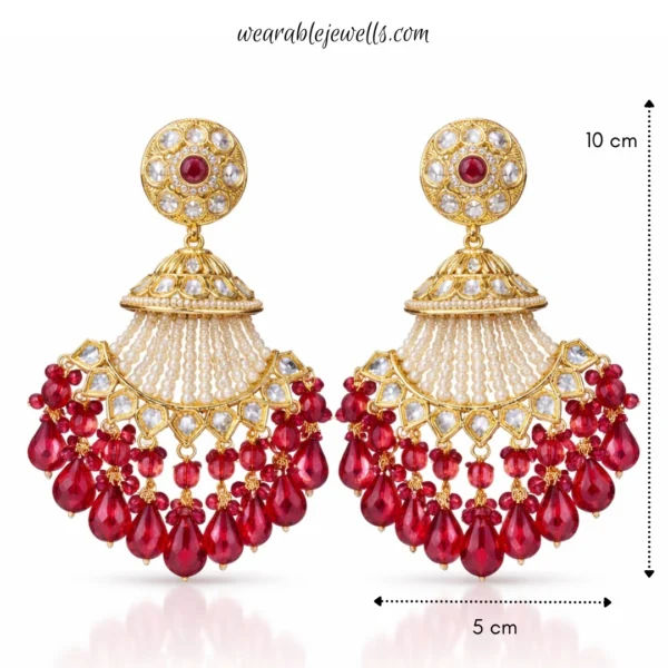 Moksh Sphere Pakistani Earring - Wine
