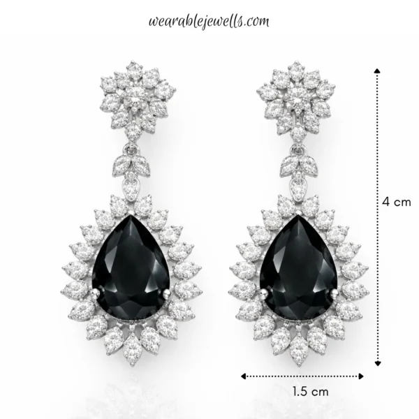 Anam 2.O American Diamond Necklace Set - Black