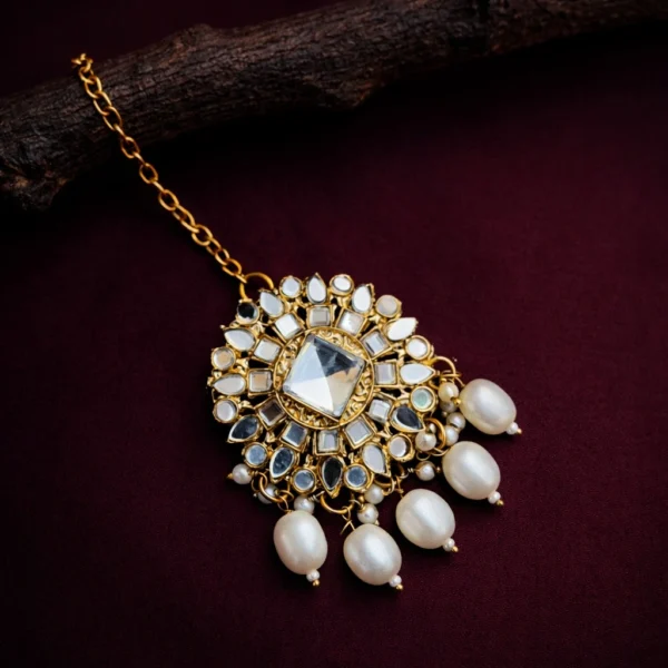 Tazmeen Beautiful Long Kundan Bahubali With Tana