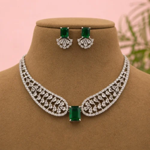 Maya Ali Inspired Premium American Diamond Set - Green