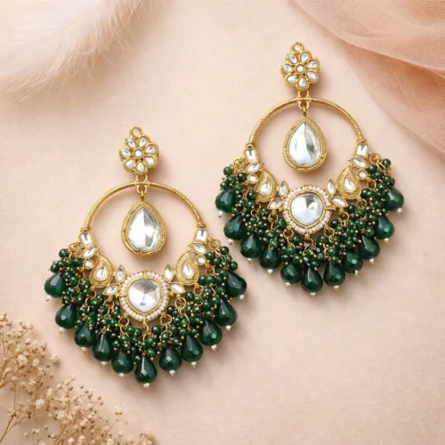 Aamna Bollywood Inspired Chandbali - Green