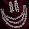 Humaira Premium 3 Layer American Diamond Set - Pink