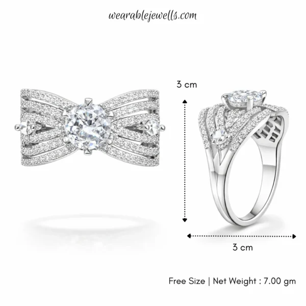 Diny American Diamond Ring - Free Size