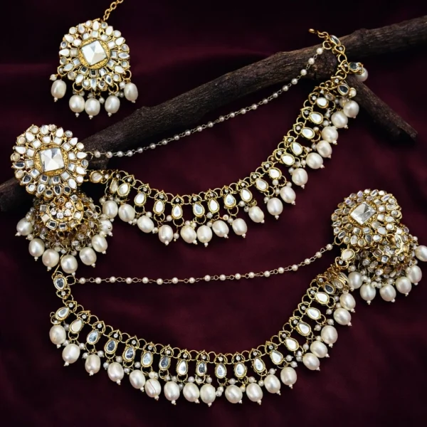 Tazmeen Beautiful Long Kundan Bahubali With Tana