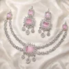 Rashi 2 Layer Premium American Diamond Set - Pink