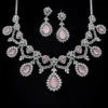 Anam 2.O American Diamond Necklace Set - Pink