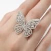 Butterfly Trending American Diamond Ring - Free Size