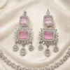 Rashi 2 Layer Premium American Diamond Set - Pink