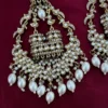 Burj Khalifa Premium Statement Chandbali - White