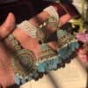 Amber Premium Pakistani Jadau Jhumka With Mangteeka