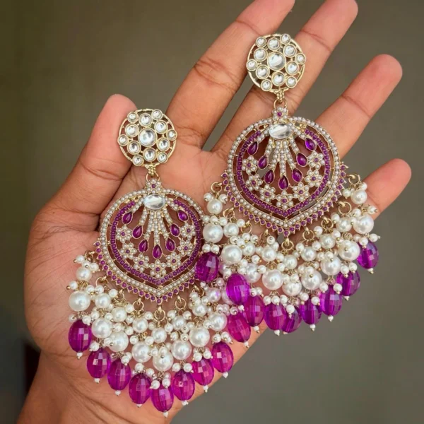 Ishq Beautiful Pakistani Earring - Purple